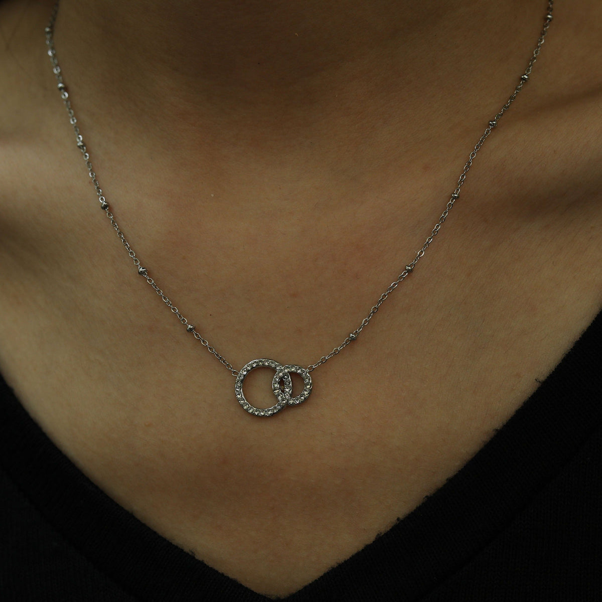 DELANEY Collier en Argent avec Pavé de Zircons