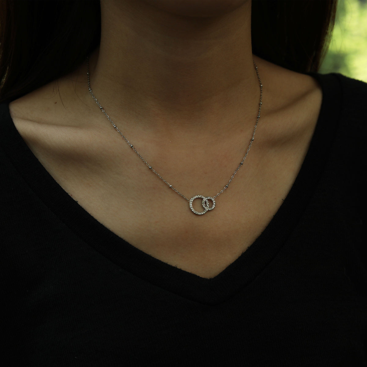 DELANEY Collier en Argent avec Pavé de Zircons