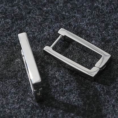Modèle DELILAH : Mini créoles rectangulaires en argent