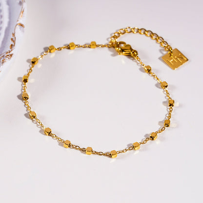 DEMELZA Gold: Essential Daily Bracelet with Delicate Square Beads