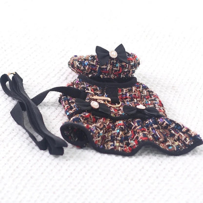 Miss New York Dog Dress Harness Set | Dress, Hat, and Leash Set