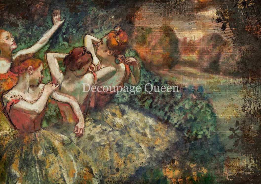 Papier de riz Degas Quatre Danseuses A4 - 5 feuilles