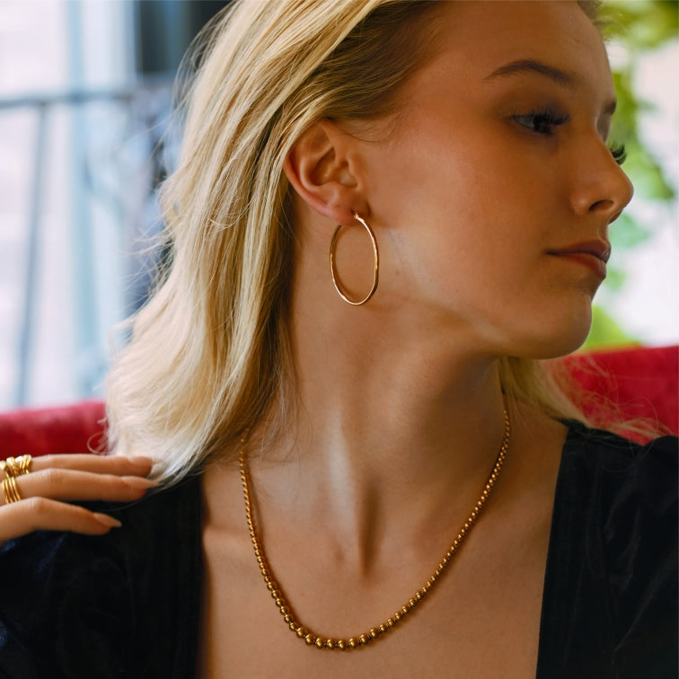 ELIF : Collier Chaîne Perles Boule Duo