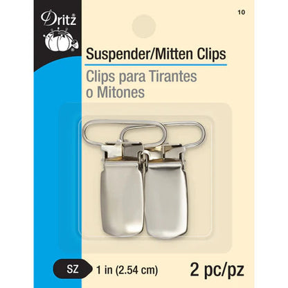 Dritz 1" Suspender/Mitten Clips, 2 pc, Nickel