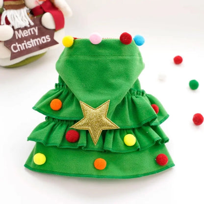 Étoile Brillante Chien Noël Sweat à Capuche Manteau | Vêtement d'Extérieur Sapin de Noël