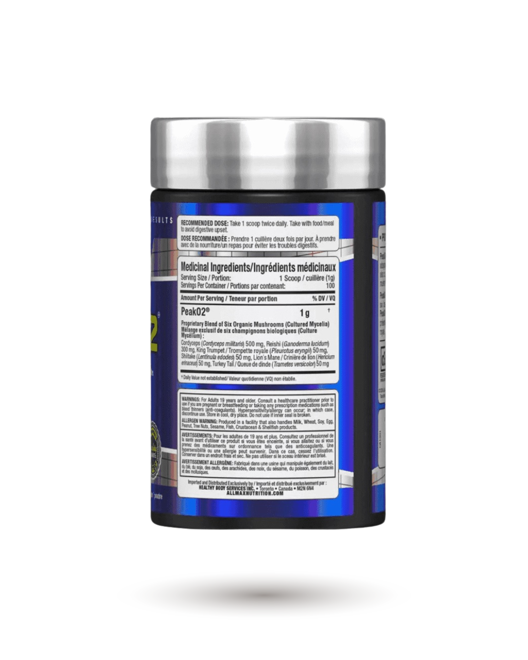 Supplément de champignons ALLMAX PeakO2 pour la performance