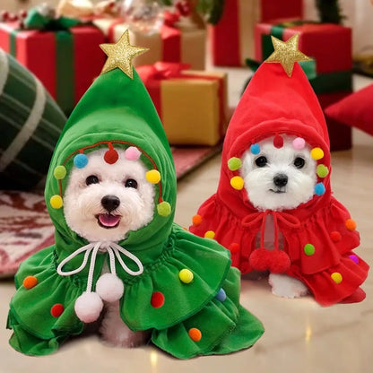 Étoile Brillante Chien Noël Sweat à Capuche Manteau | Vêtement d'Extérieur Sapin de Noël