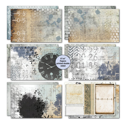 Lot de 6 cartes 3Quarter Designs Eclectic Clocks 15x10 cm