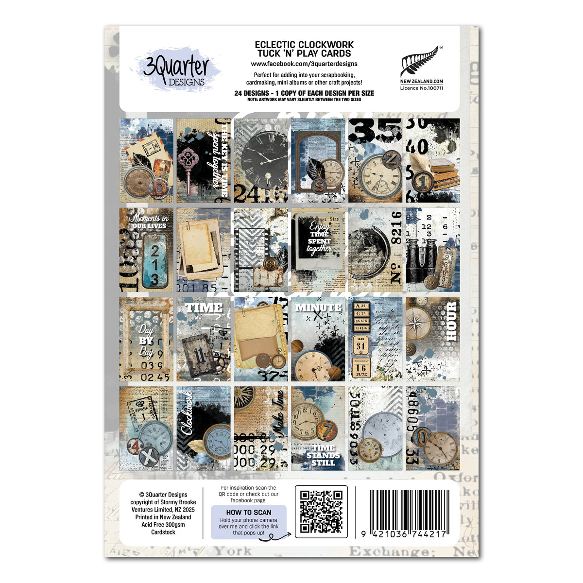 3Quarter Designs Eclectic Clocks - Tuck N Play Cards