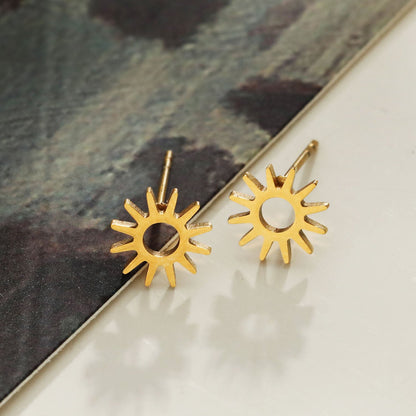 Boucles d'oreilles clous « Nuit étoilée » dorées, style EDLA