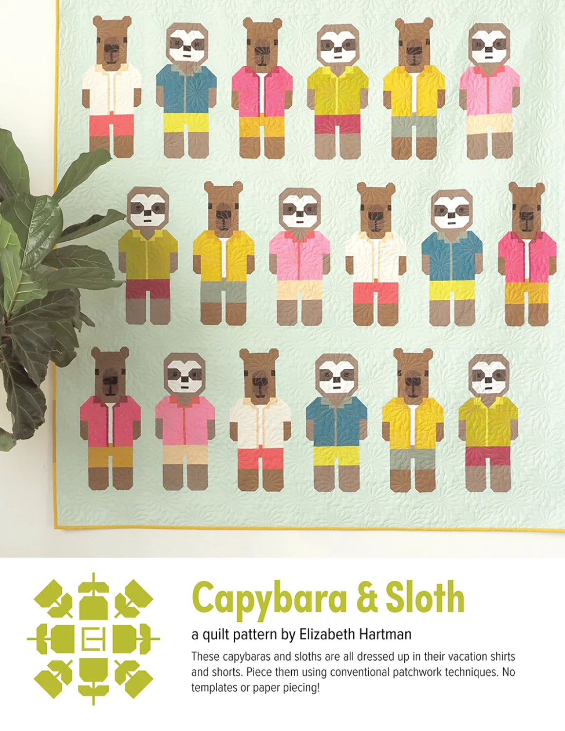 Capybara and Sloth - Quilt Pattern by Elizabeth Hartman