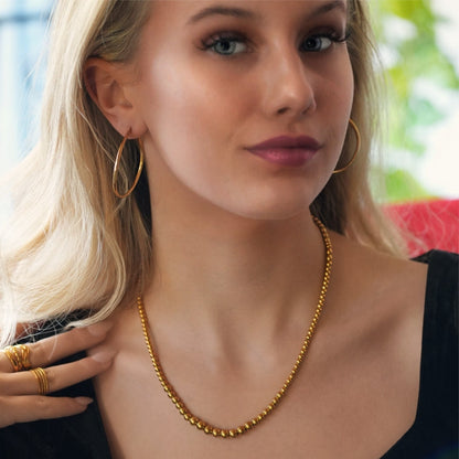 ELIF : Collier Chaîne Perles Boule Duo