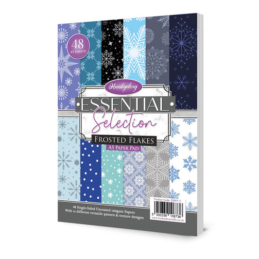 Hunkydory Bloc de papier sélection essentielle – Flocons givrés