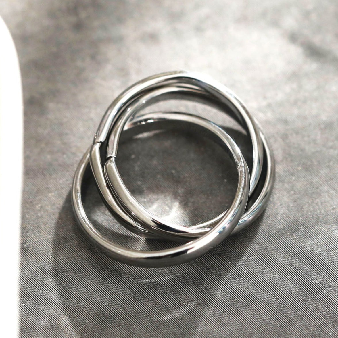 ESTELLA : Bague Empilable Triple et Entrelacée en Argent