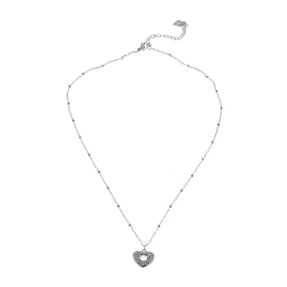 ETERNAL: Double Heart Pavé Zirconia Embedded Pendant Chain Necklace