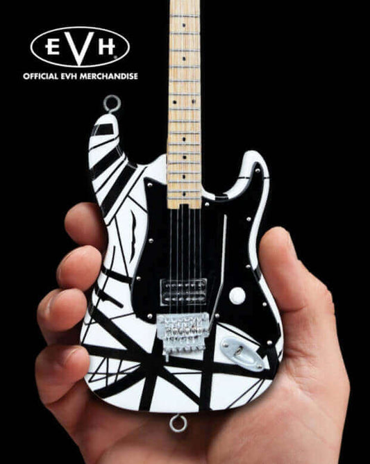 Réplique de guitare miniature de collection EVH Black & White VH1 Eddie Van Halen