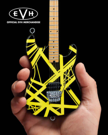 Réplique miniature de guitare EVH Black & Yellow VH2 "Bumblebee" Eddie Van Halen à collectionner