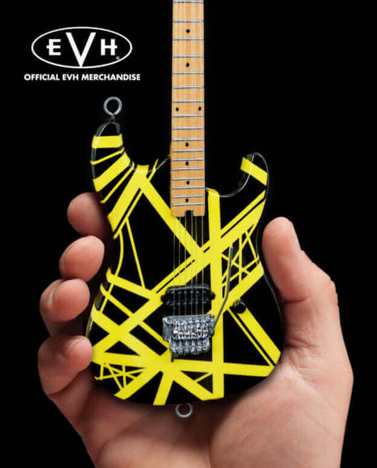 Réplique miniature de guitare EVH Black & Yellow VH2 "Bumblebee" Eddie Van Halen à collectionner