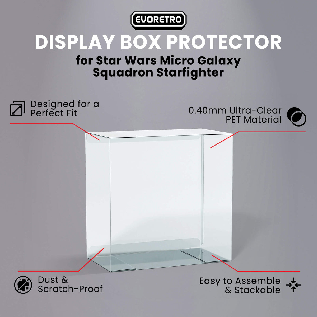 Star Wars Micro Galaxy Squadron Starfighter EVORETRO PET Protectors (0.40 mm, 10-Pack)