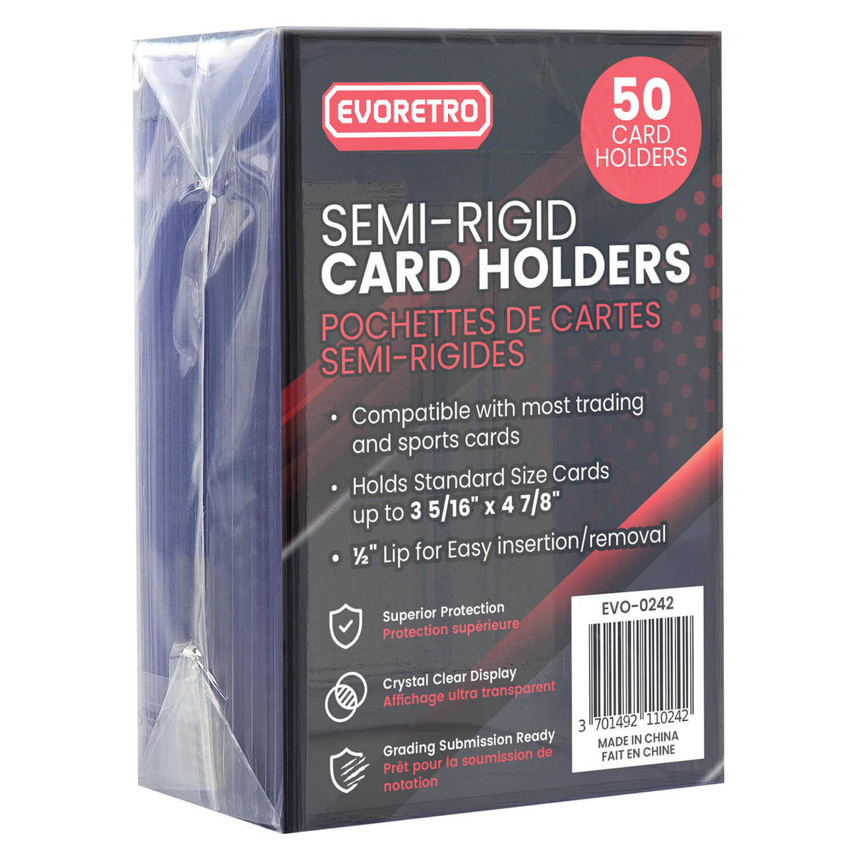 EVORETRO Semi-Rigid Card Holders - Grading 3 5/16” × 4 7/8”