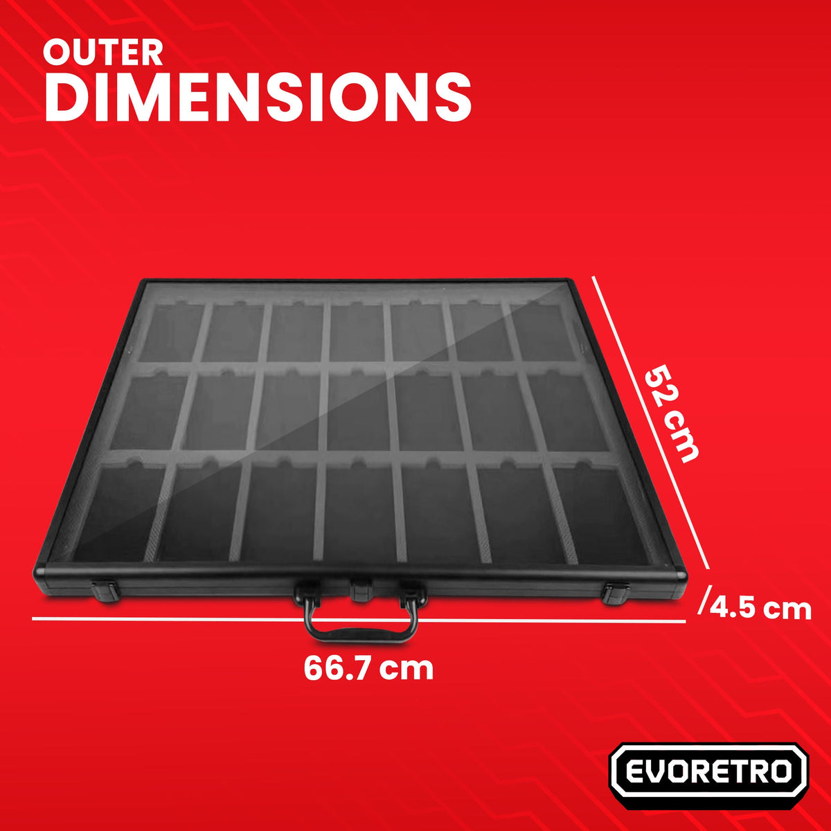 Vitrine pour cartes classées EVORETRO – Présentoir sécurisé à 21 emplacements