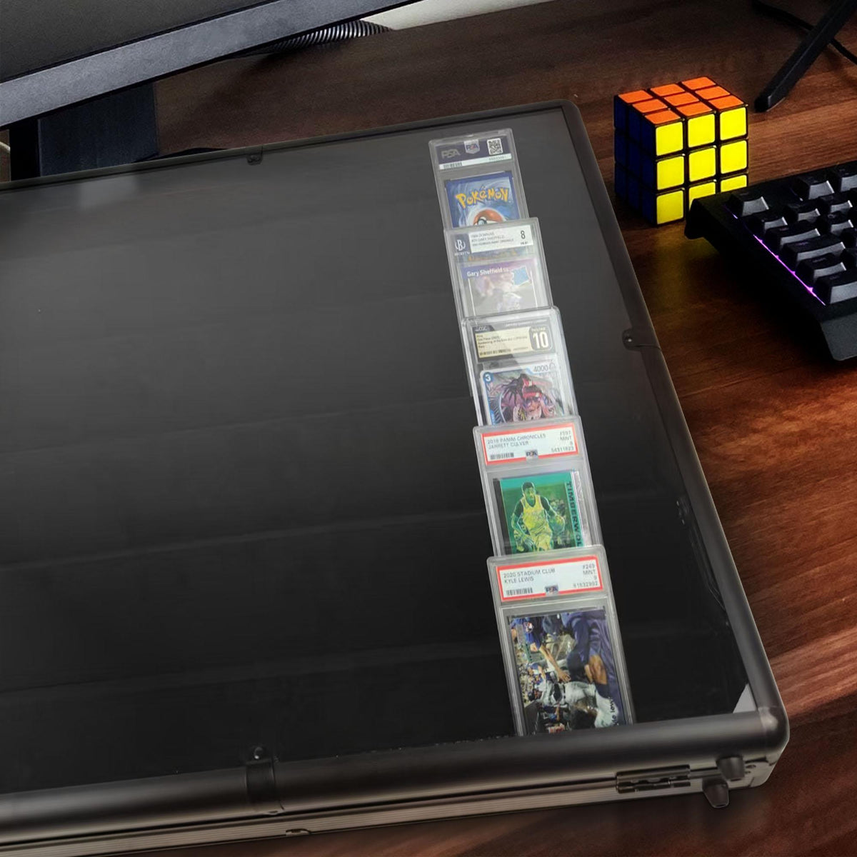 EVORETRO Lockable Display Case – Secure Showcase 24x36x4 Inch Black with removal Separator