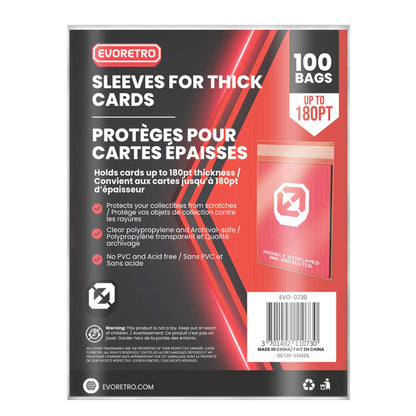 Large Card Sleeves – Fits Thick Cards Up to 180pt (Pack of 100)