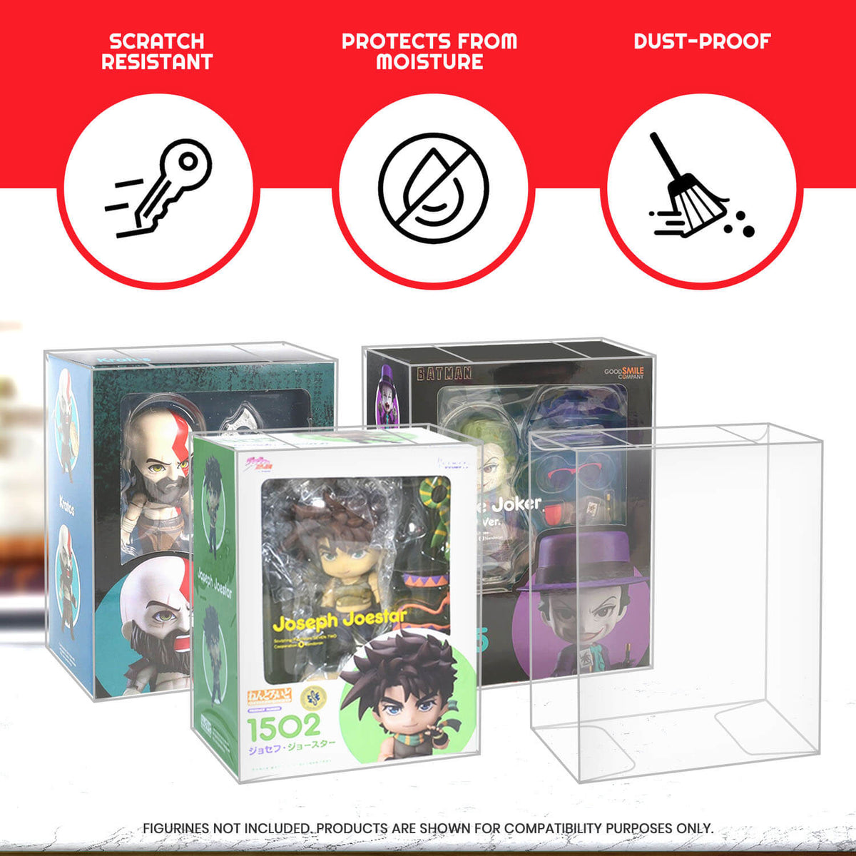 Étui de protection EVORETRO pour figurines Nendoroid, en PET sans acide