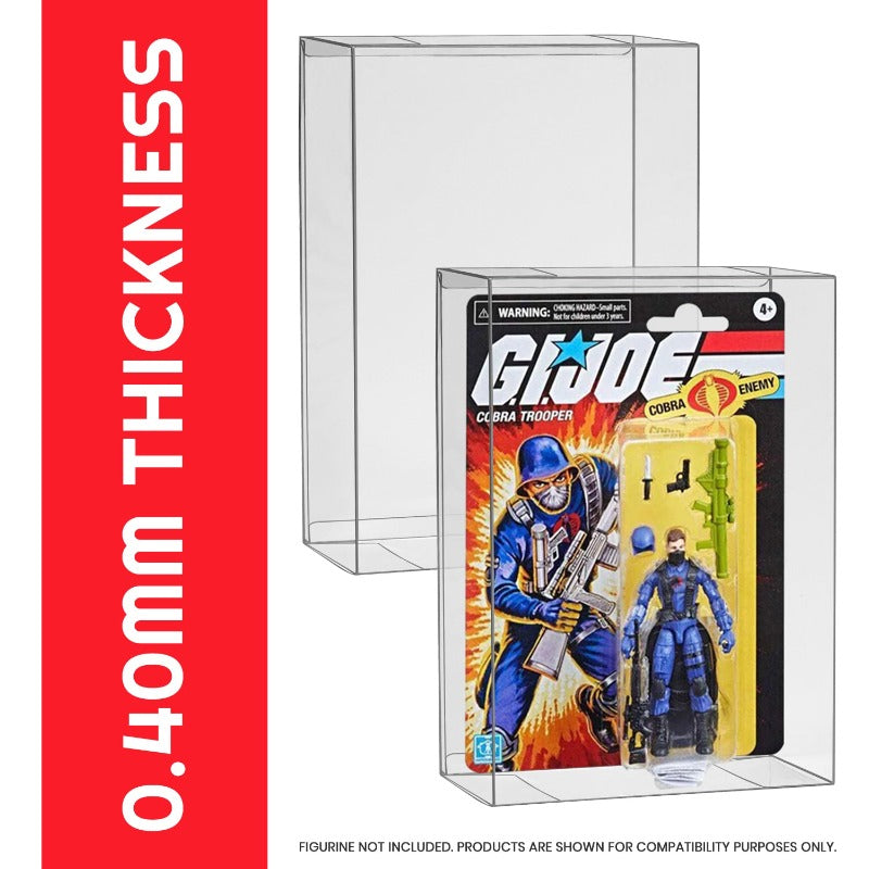 EVORETRO Action Figure Display Case for Carded Star Wars and GI Joe 3.75'' Deep 44MM - 10 Pack