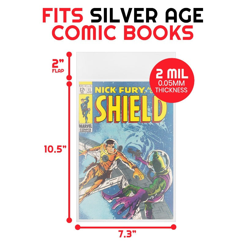 EVORETRO Comic Bags for Silver Age Comic Bags Protector - 2MIL