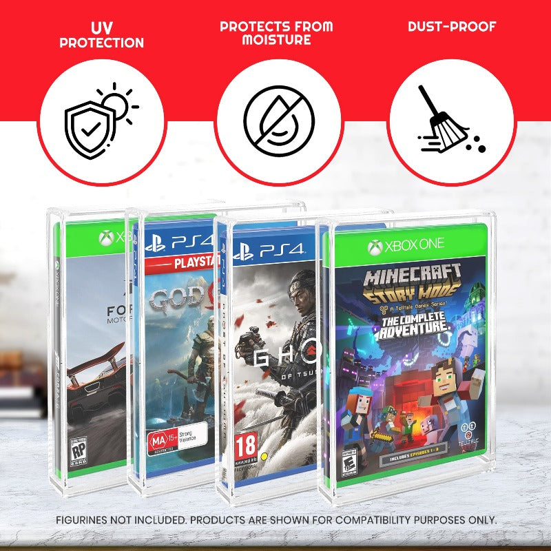 EVORETRO Acrylic Video Game Box Protector for Sony PS3 PS4, Blu-Ray, XBOX1 - Pack of 2