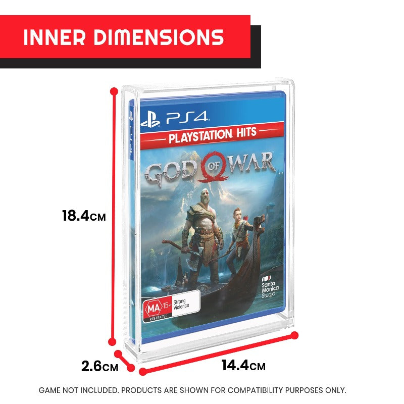 EVORETRO Acrylic Video Game Box Protector for Sony PS3 PS4, Blu-Ray, XBOX1 - Pack of 2