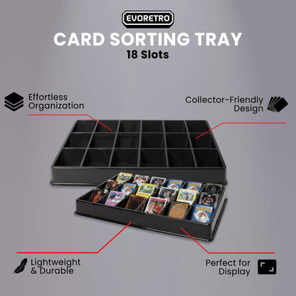 EVORETRO Card Sorting Tray – 18 Slots (Pack of 5)