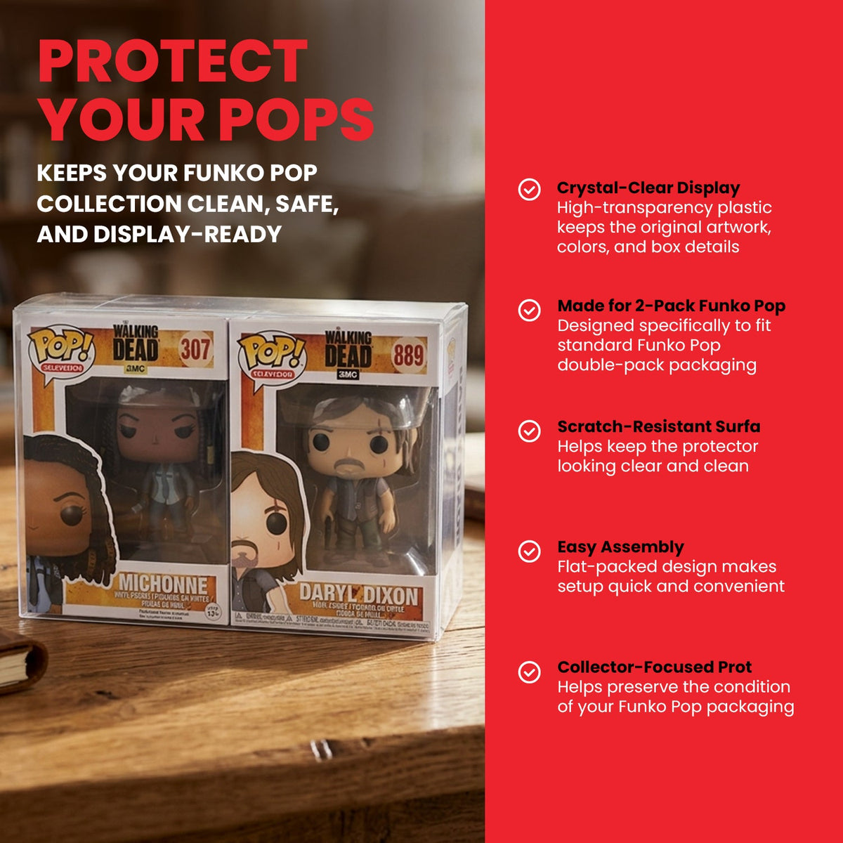 Funko Pop 2 Single Pop Wonderwoman EVORETRO PET Protector 0.35MM