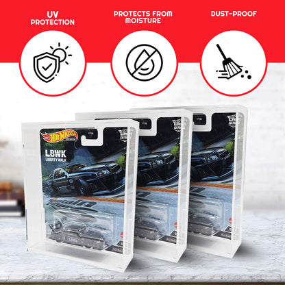 EVORETRO Acrylic Protector Case for Hot Wheels Premium, Pack of 2