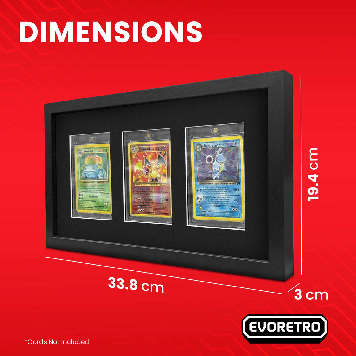 EVORETRO Wooden Display Frame for Magnetic Card Holders
