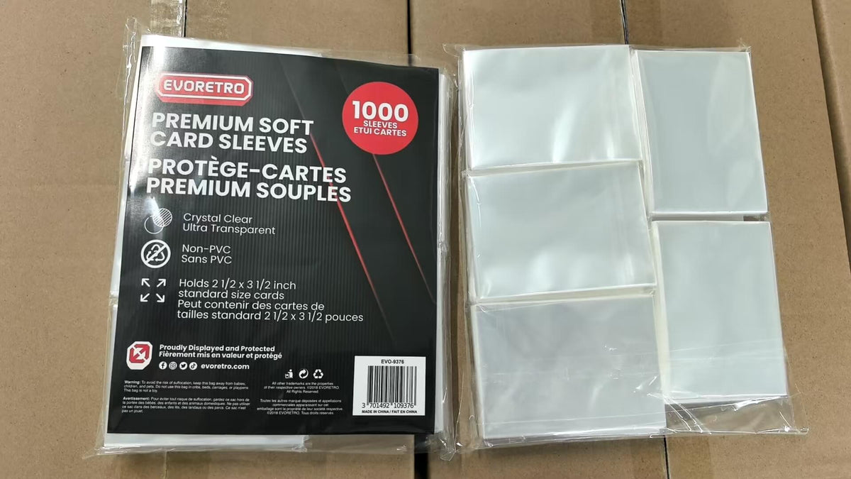 EVORETRO Protège-cartes souples de qualité supérieure - Lot de 1000