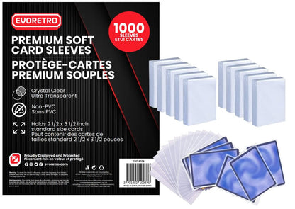EVORETRO Protège-cartes souples de qualité supérieure - Lot de 1000