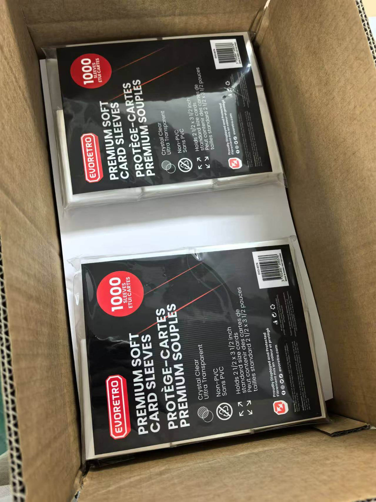 EVORETRO Protège-cartes souples de qualité supérieure - Lot de 1000