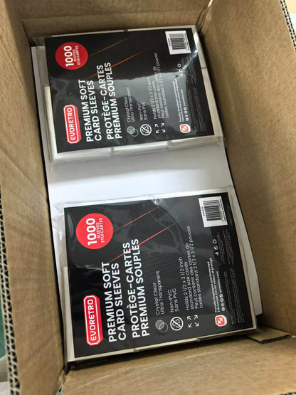 EVORETRO Protège-cartes souples de qualité supérieure - Lot de 1000
