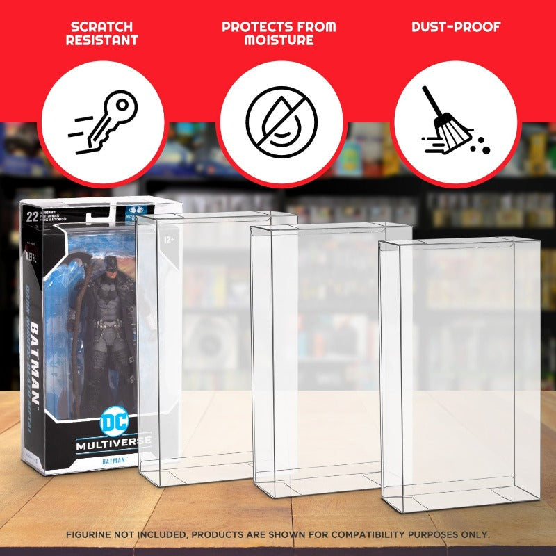 DC Multiverse McFarlane Regular (Batman Beyond - Black Box) & Mirrorverse (Box) EVORETRO PET Protector 0.40MM - Pack of 10