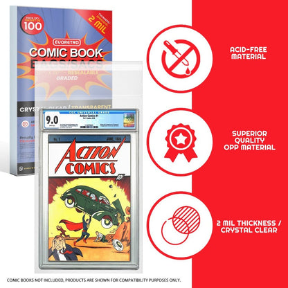 Comic Book Bags Resealable for Graded Comics - 2 MIL