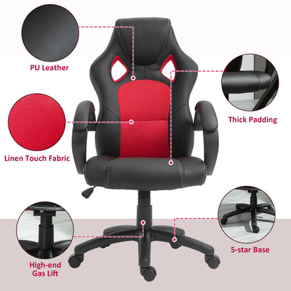 Foster - Chaise de bureau gaming - Rouge/Noir