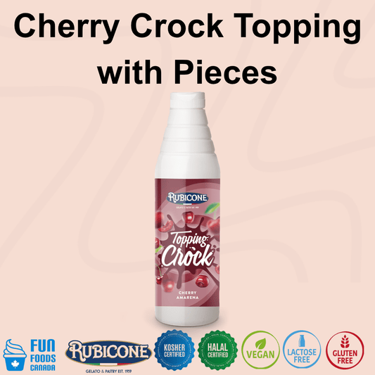 Garniture aux cerises avec morceaux – Bouteille compressible de 1 kg – Garniture aux cerises Crock – Rubicone Canada – Livraison gratuite au Canada pour les commandes de plus de 199 $ CA