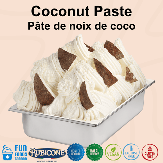 Coconut S/A Paste (Without alcohol) - Gelato Pastes - 3 KG Bucket - Rubicone Canada - Ships Free Within Canada on Orders Above CAD $199