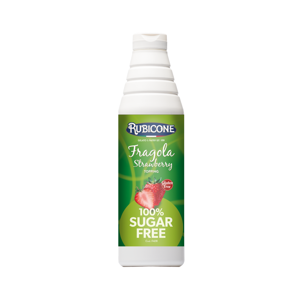 Sugarfree Strawberry Topping - 1 KG Squeeze Bottle - Rubicone Canada - Ships Free Within Canada on Orders Above CAD $199