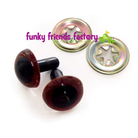 Funky Friends - Yeux Jouets Crystal - 15mm Brun Foncé