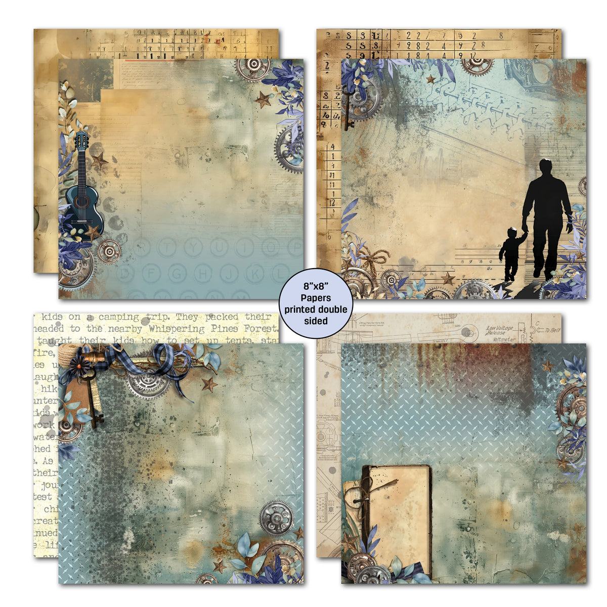 3Quarter Designs Father Figure 8x8 Paper Pack
