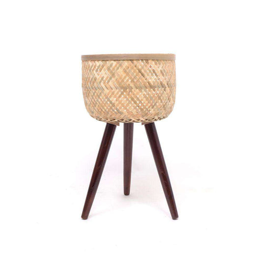 Jardinière Flar en bambou sur pied en bois