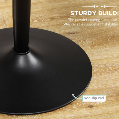 Table à manger ronde moderne Jan avec piètement en acier pour petits espaces - Noir